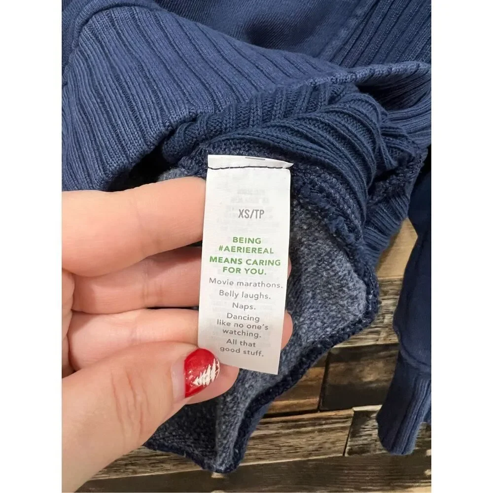 Aerie Down-To-Earth Crew Sweatshirt relaxed fit size XS - Picture 6 of 9